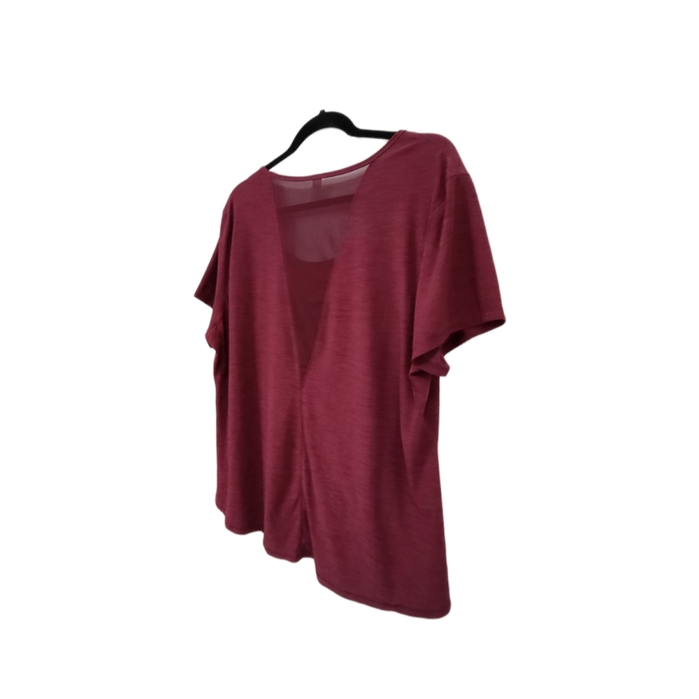 🌿Old Navy Active Women's XXL Maroon Althetic Top with Back Mesh Panel Top - Picture 8 of 10